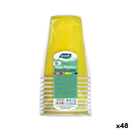 Újrafelhasználható poharak készlete Algon Sárga 48 egység 450 ml (10 Darabok) MOST 31185 HELYETT 16941 Ft-ért!