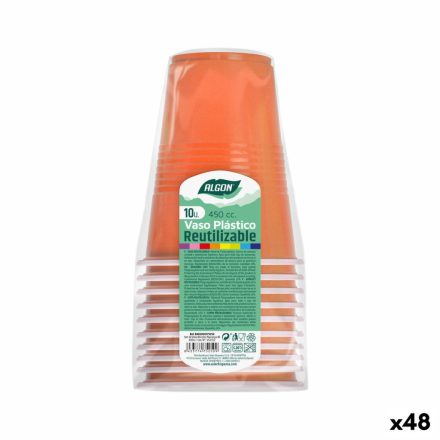 Újrafelhasználható poharak készlete Algon Narancszín 48 egység 450 ml (10 Darabok) MOST 31185 HELYETT 16941 Ft-ért!