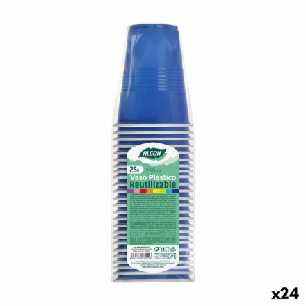 Újrafelhasználható poharak készlete Algon Kék 24 egység 250 ml (25 Darabok) MOST 30999 HELYETT 17139 Ft-ért!