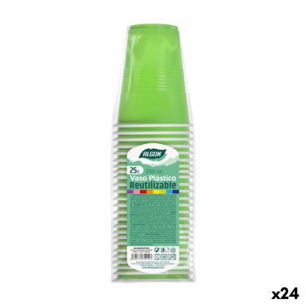 Újrafelhasználható poharak készlete Algon Zöld 24 egység 250 ml (25 Darabok) MOST 24688 HELYETT 14055 Ft-ért!