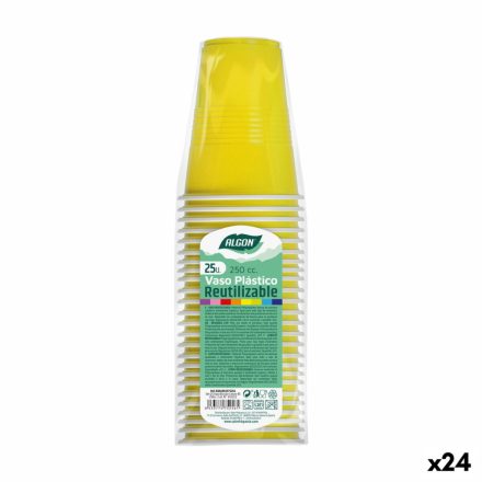 Újrafelhasználható poharak készlete Algon Sárga 24 egység 250 ml (25 Darabok) MOST 30999 HELYETT 17139 Ft-ért!