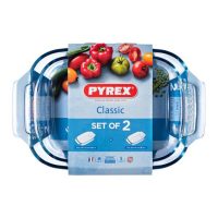   Sütőedény készlet Pyrex Classic Átlátszó Boroszilikát üveg (2 pcs) MOST 15863 HELYETT 10938 Ft-ért!