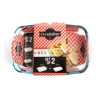   Sütőedény készlet Ô Cuisine 334SA05 Átlátszó Üveg (2 pcs) MOST 17116 HELYETT 10244 Ft-ért!