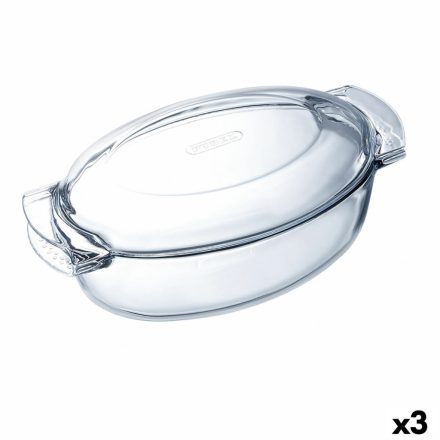 Kemencés ételeknek való tartó Pyrex Classic Vidrio Átlátszó Üveg Ovalada 39 x 23 x 15 cm Fedéllel (3 egység) MOST 86585 HELYETT 65158 Ft-ért!