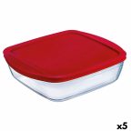   Négyzet alakú ebéd doboz fedéllel Ô Cuisine Cook&store Ocu Piros 2,2 L 25 x 22 x 5 cm Üveg Szilikon (5 egység) MOST 30752 HELYETT 21694 Ft-ért!