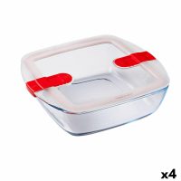   Hermetikus ebéddoboz Pyrex Cook & Heat 25 x 22 x 7 cm 2,2 L Átlátszó Üveg (4 egység) MOST 52346 HELYETT 39387 Ft-ért!