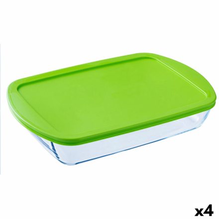 Négyszögletes uzsonnás doboz fedéllel Pyrex Cook & store Átlátszó Szilikon Üveg (4,5 L) (4 egység) MOST 77985 HELYETT 58684 Ft-ért!