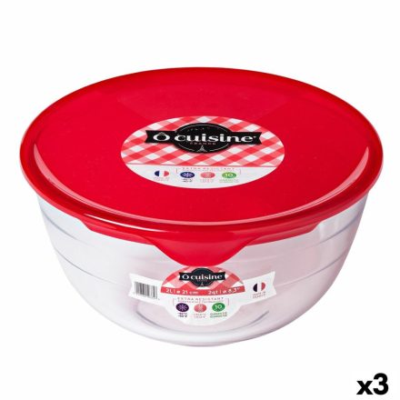 Kerek ebéddoboz fedéllel Ô Cuisine Prep&store Ocu Piros 2 L 22 x 22 x 11 cm Üveg (3 egység) MOST 24131 HELYETT 16635 Ft-ért!