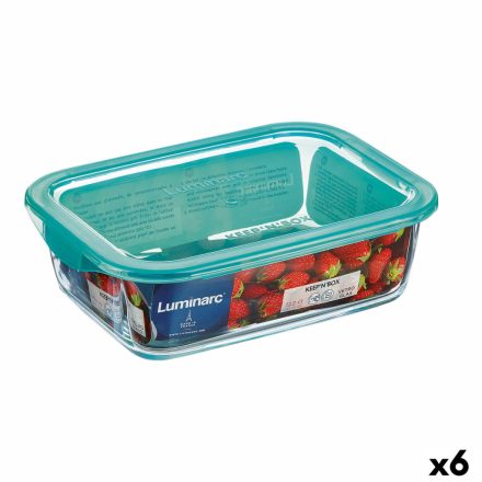 Négyszögletes uzsonnás doboz fedéllel Luminarc Keep'n Lagon 12 x 8,5 x 5,4 cm Türkizkék 380 ml Üveg (6 egység) MOST 18346 HELYETT 10715 Ft-ért!