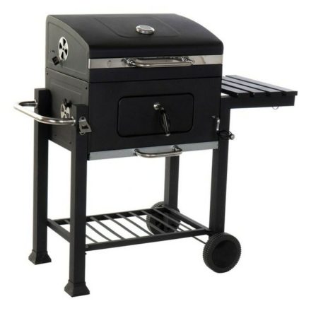 Faszenes Barbecue Sütő Tetővel és Kerekekkel DKD Home Decor Fekete Fém Acél 140 x 60 x 108 cm (140 x 60 x 108 cm) MOST 170727 HELYETT 109497 Ft-ért!