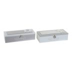   Dekoratív doboz DKD Home Decor Fém Fa MDF (24 x 8 x 6 cm) (2 pcs) MOST 8044 HELYETT 4696 Ft-ért!