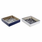   Szalvétatartó DKD Home Decor Fém Fehér Tengerészkék Fa MDF (2 pcs) MOST 7170 HELYETT 4291 Ft-ért!