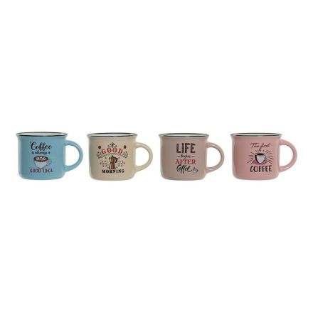 Taza Bögre DKD Home Decor Coffee Porcelán Bone China (180 ml) (4 pcs) MOST 20364 HELYETT 3960 Ft-ért!