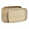 Tálca készlet DKD Home Decor Barna Rattan (51.5 x 36 x 7.5 cm) (44.5 x 31.5 x 6 cm) (2 pcs) MOST 55316 HELYETT 32376 Ft-ért!