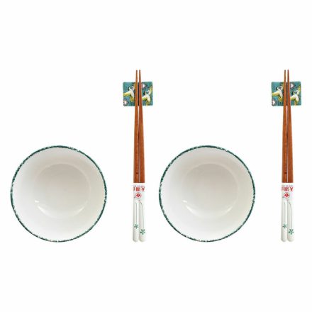 Sushi szett DKD Home Decor 25 x 25 x 6,5 cm Porcelán Fa Fehér Zöld Keleti (6 Darabok) (25 x 25 x 6,5 cm) (6 pcs) MOST 19676 HELYETT 11517 Ft-ért!