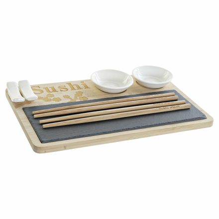 Sushi szett DKD Home Decor PC-186227 Fehér Fekete Természetes Bambusz Tábla modern Keleti 28,5 x 18,5 x 2,6 cm (9 Darabok) (28,5 MOST 8044 HELYETT 4514 Ft-ért!