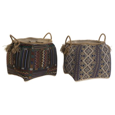 Kosár DKD Home Decor Természetes rost 41 x 41 x 40 cm Boho (2 egység) MOST 77652 HELYETT 49143 Ft-ért!