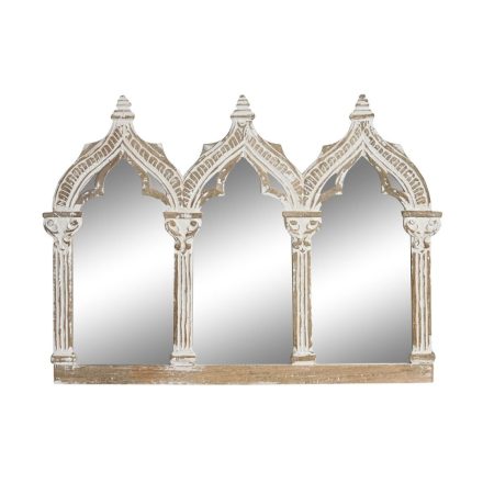 Falitükör DKD Home Decor Fehér Természetes Mangófa Indiai Férfi 76 x 3,8 x 55,8 cm MOST 87668 HELYETT 55476 Ft-ért!