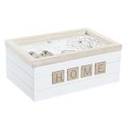   Dekoratív doboz DKD Home Decor Természetes MDF Fehér (24 x 16 x 10 cm) MOST 7340 HELYETT 4390 Ft-ért!