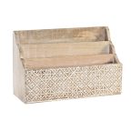   Többcélú rendszerező DKD Home Decor Fehér Természetes Mangófa 32 x 13 x 21 cm 33 x 12 x 21 cm Ágynemű (12 egység) MOST 30605 HELYETT 17916 Ft-ért!