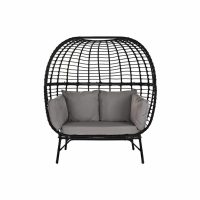   Kerti fotel DKD Home Decor Fekete Bézs szín szintetikus rattan Acél (130 x 68 x 146 cm) (130 x 68 x 146 cm) MOST 426508 HELYETT 229784 Ft-ért!