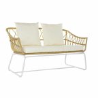   Kerti kanapé DKD Home Decor Fehér Fém szintetikus rattan (132 x 58 x 80 cm) MOST 231372 HELYETT 148397 Ft-ért!