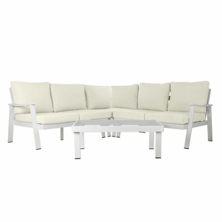 Kerti kanapé DKD Home Decor Fehér Alumínium Kristály 86 cm 212 x 212 x 86 cm   MOST 630152 HELYETT 479609 Ft-ért!