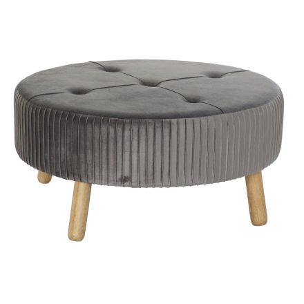 Lábtartó DKD Home Decor 80 x 80 x 38 cm Scandi Szürke Fa Bársony Sötét szürke Velvet MOST 96315 HELYETT 71656 Ft-ért!