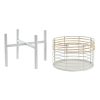 Virágcserép Készlet DKD Home Decor Fehér Természetes Fém Rattan Négyzetben 25 x 25 x 32 cm (2 egység) MOST 36545 HELYETT 21389 Ft-ért!