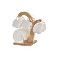   6 Csésze Alátéttel Készlet DKD Home Decor Fehér Természetes Porcelán 90 ml 26 x 12 x 25 cm MOST 46414 HELYETT 18371 Ft-ért!