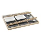   Sushi szett DKD Home Decor Bambusz Tábla Fekete Természetes Keleti 25 x 19 x 3 cm MOST 9753 HELYETT 5473 Ft-ért!