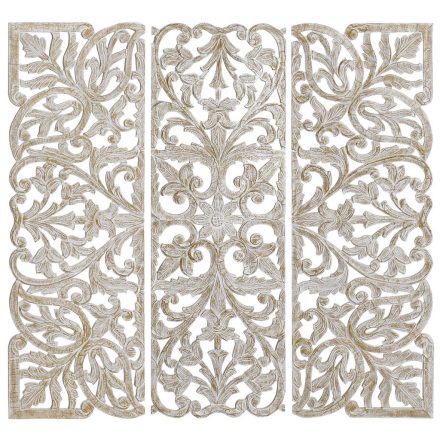 Fali Dekoráció DKD Home Decor Aranysàrga Fehér Vas Romantikus Fa MDF (40 x 2 x 120 cm) MOST 94405 HELYETT 59742 Ft-ért!