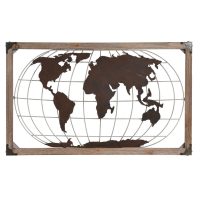   Dekoratív Figura DKD Home Decor Természetes Fém Réz Fenyő Világtérkép (75 x 6 x 46 cm) MOST 37457 HELYETT 21918 Ft-ért!