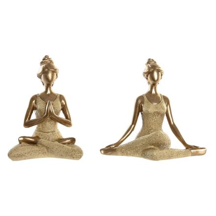 Dekoratív Figura DKD Home Decor Aranysàrga Yoga 19,5 x 11,5 x 18 cm (2 egység) MOST 30597 HELYETT 17908 Ft-ért!