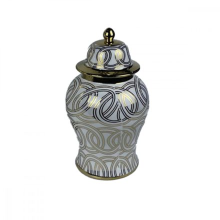 Váza DKD Home Decor Porcelán Aranysàrga Fehér Keleti (17 x 17 x 31 cm) MOST 40992 HELYETT 23993 Ft-ért!