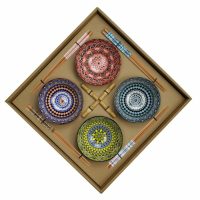   Sushi szett DKD Home Decor 34 x 34 x 6,5 cm Többszínű Mandala Kőedény Keleti (12 egység) MOST 20233 HELYETT 12112 Ft-ért!