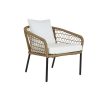 Asztal szett 3 fotellel DKD Home Decor Fehér 137 x 73,5 x 66,5 cm szintetikus rattan Acél MOST 574573 HELYETT 437312 Ft-ért!