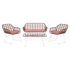   Asztal szett 3 fotellel DKD Home Decor 124 x 74 x 84 cm Fém szintetikus rattan MOST 436199 HELYETT 242467 Ft-ért!