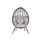   Kerti fotel DKD Home Decor 90 x 65 x 151 cm Fekete Szürke Fém szintetikus rattan MOST 244017 HELYETT 135640 Ft-ért!