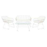   Kanapé és Asztal Készlet DKD Home Decor Fém szintetikus rattan 124 x 74 x 84 cm MOST 368470 HELYETT 236332 Ft-ért!