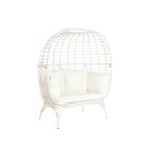   Kerti fotel DKD Home Decor 130 x 68 x 146 cm szintetikus rattan Acél Fehér MOST 369730 HELYETT 237134 Ft-ért!