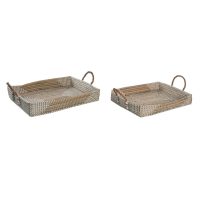   Tálca készlet DKD Home Decor Sárga Természetes 48 x 38 x 15 cm 52 x 38 x 15 cm (2 egység) MOST 47705 HELYETT 27920 Ft-ért!