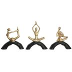   Dekoratív Figura DKD Home Decor 28 x 7 x 35 cm 28 x 8 x 36 cm Fekete Aranysàrga Yoga (3 egység) MOST 112921 HELYETT 71458 Ft-ért!