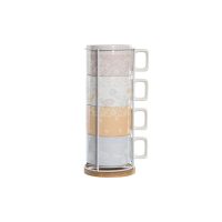   Darabos Kávéscsésze Szett DKD Home Decor Sárga Kék Fehér Piros Fém Bambusz Dolomite 260 ml 4 Darabok MOST 19328 HELYETT 11310 Ft-ért!