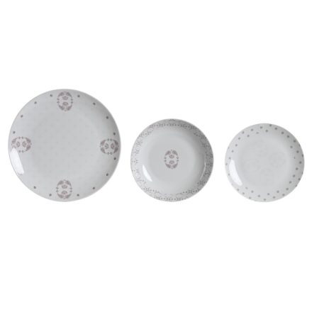 Edénykészlet DKD Home Decor Fehér Rózsaszín Porcelán Scandi 18 Darabok 27 x 27 x 3 cm MOST 62803 HELYETT 39743 Ft-ért!