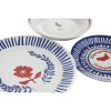 Edénykészlet DKD Home Decor Kék Fehér Piros Porcelán Mediterrán 18 Darabok 27 x 27 x 3 cm MOST 57234 HELYETT 36221 Ft-ért!