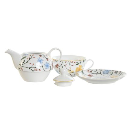 Teáskészlet DKD Home Decor Porcelán Kék Terrakotta Fehér Sárga (3 egység) MOST 42477 HELYETT 24861 Ft-ért!