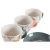 Csésze Szett Alátétekkel DKD Home Decor Kék Szürke Többszínű Világos rózsaszín Porcelán 90 ml 11 x 11 x 2 cm (3 egység) MOST 31780 HELYETT 18602 Ft-ért!