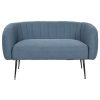 Kanapé DKD Home Decor Kék Fekete Hab Fa Fém Bársony Scandi 129 x 75 x 73 cm MOST 258364 HELYETT 165710 Ft-ért!