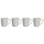   4 Darabos Bögre Szett DKD Home Decor Fehér Porcelán 330 ml 12 x 10 x 9 cm MOST 11114 HELYETT 6655 Ft-ért!